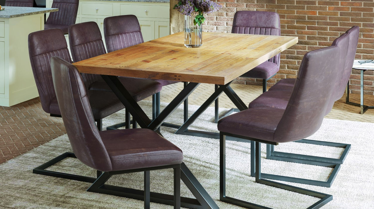 Reclaimed Table (Diagonal Leg 95cm x 190cm top) 68 seater