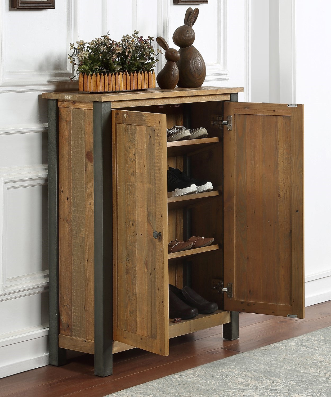 Industrial Reclaimed Large Shoe Cabinet Storage Cupboard