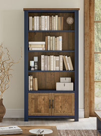 Thumbnail for Splash of Blue Large Open Bookcase with Doors