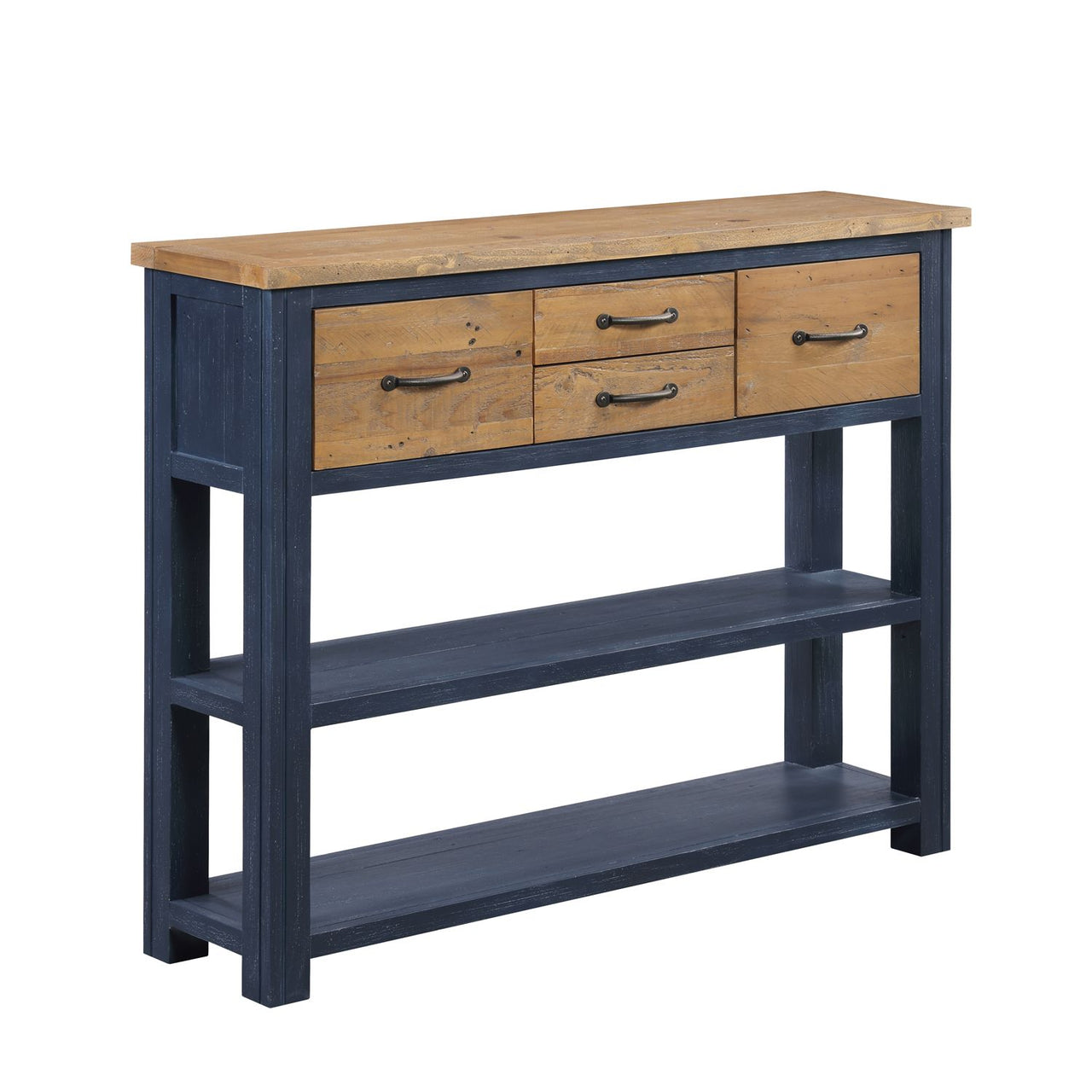 Splash of Blue Low Bookcase Console