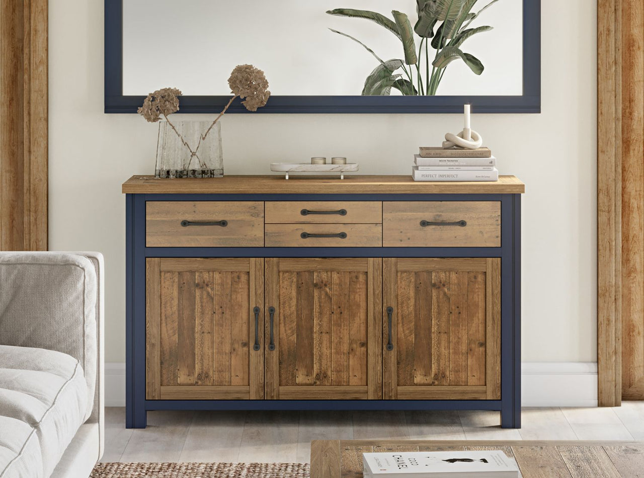 Splash of Blue Sideboard 3 Door 4 Drawer