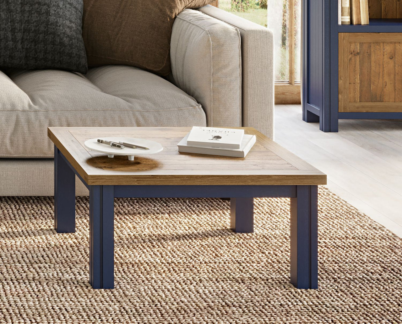 Splash of Blue Low Square Coffee Table