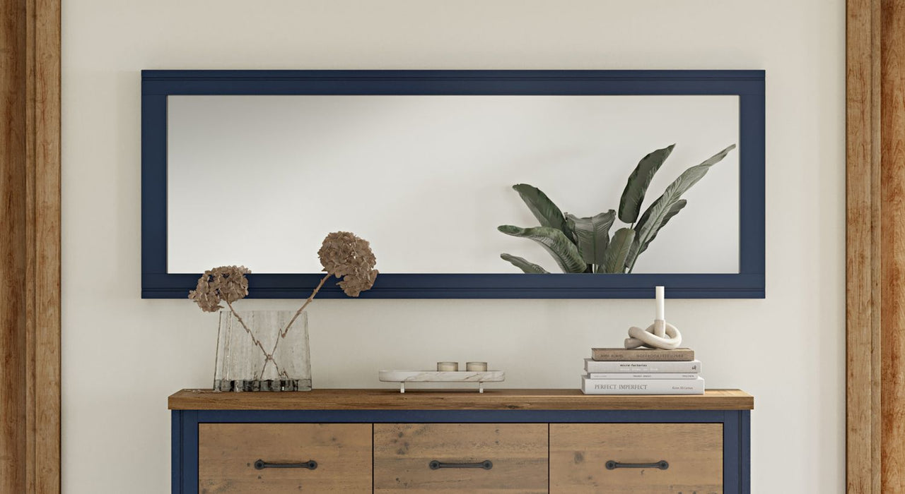 Splash of Blue Extra Long Wall Mirror (Hangs Landscape And Portrait)