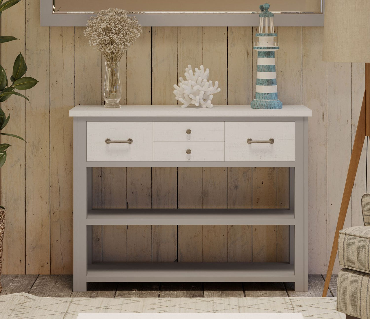 Greystone Low Bookcase Console