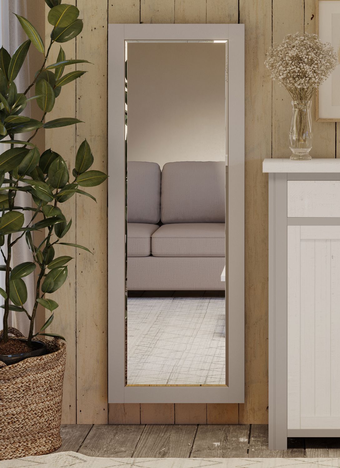 Greystone Extra Long Wall Mirror (Hangs Landscape And Portrait)