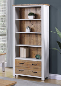 Thumbnail for Splash of White Large Open Bookcase with Drawers