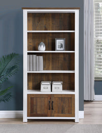 Thumbnail for Splash of White Large Open Bookcase with Doors