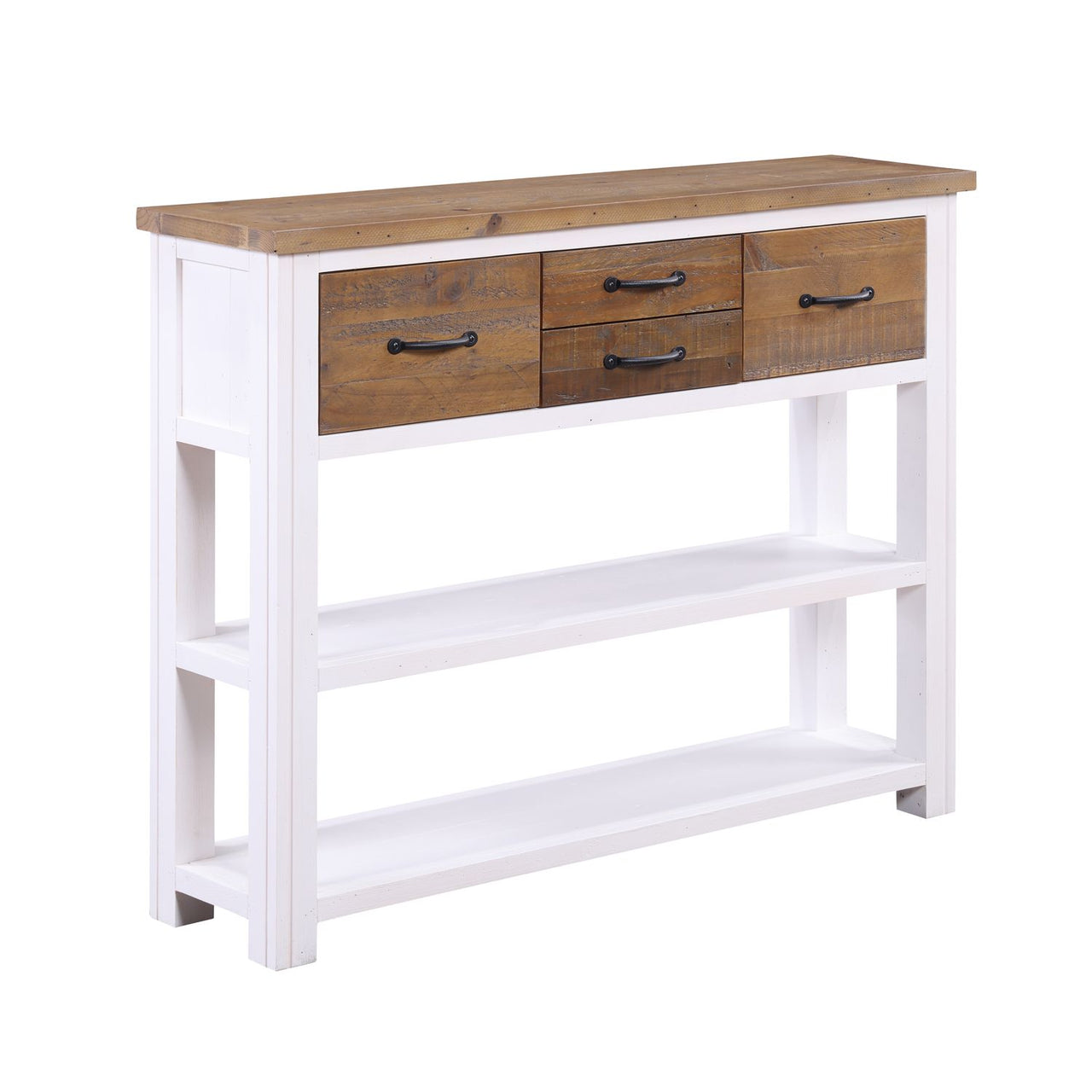 Splash of White Low Bookcase Console