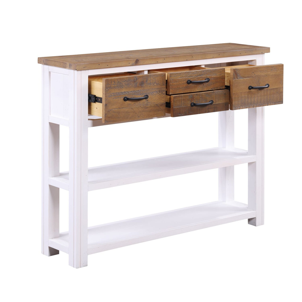 Splash of White Low Bookcase Console