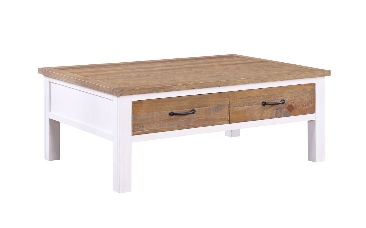 Splash of White Coffee Table With Four Drawers