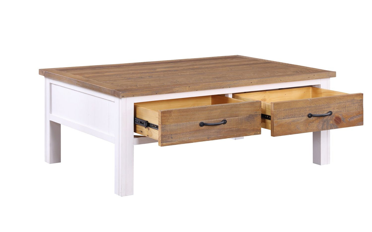 Splash of White Coffee Table With Four Drawers