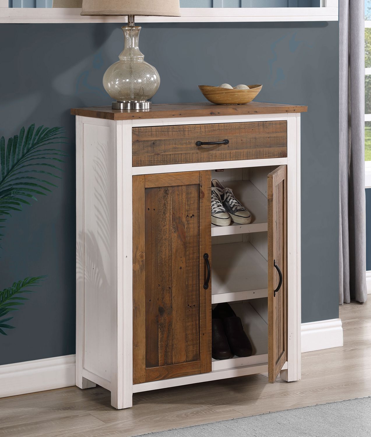 Splash of White Shoe Storage Cupboard With Drawer