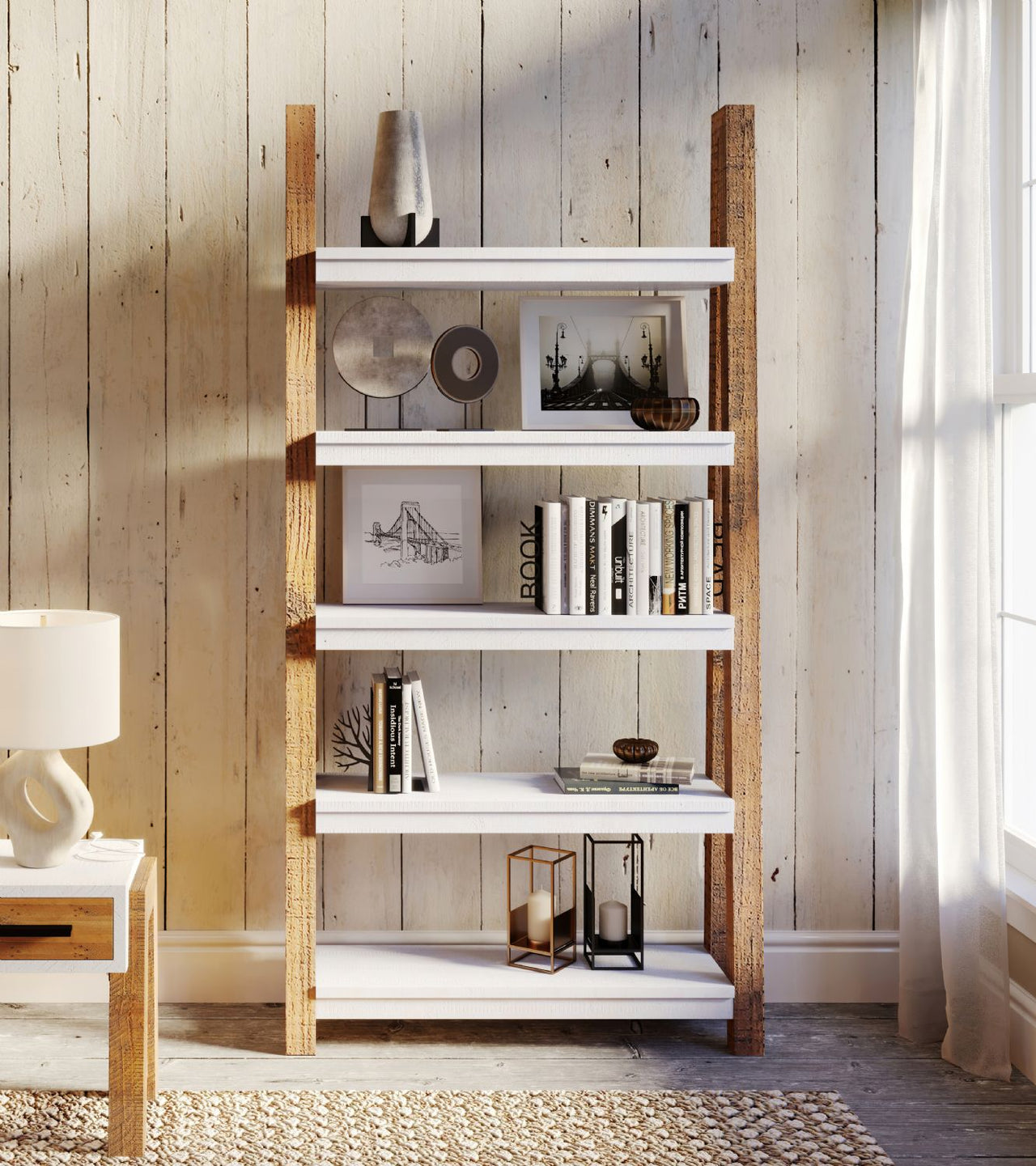 Trinity Reclaimed Large Bookcase Open