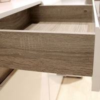 Thumbnail for White High Gloss and Oak Bedside Table Extension For Bed