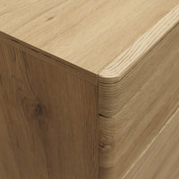 Thumbnail for Light Oak 2 Drawer Bedside Cabinet Chest RH Drawer Wall Fixing